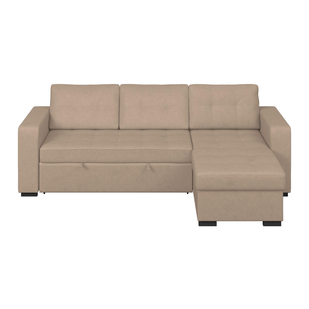 Ecksofa Turin Beige, 239x160cm - Beige, Trend, Holz/Textil (239/160cm)