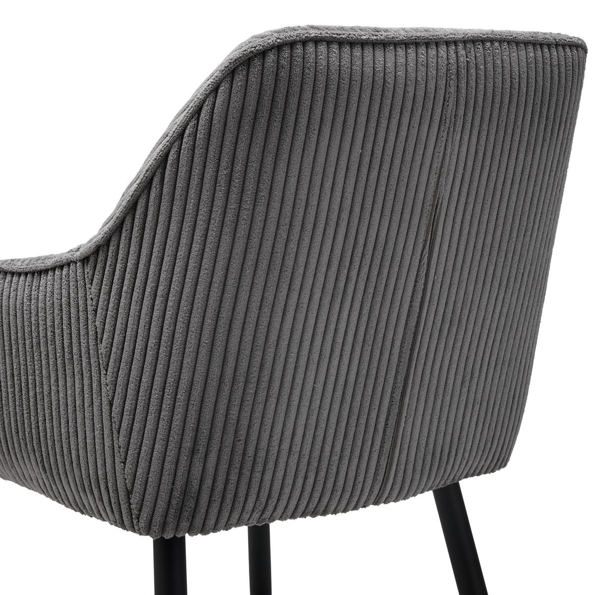 Armlehnstuhl Kati - Schwarz/Grau, LIFESTYLE, Textil/Metall (56/83/62cm) - MID.YOU