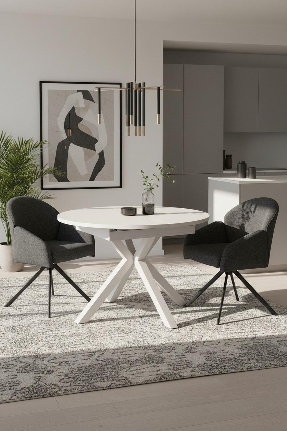 Esstisch Bozan AZ Kaschmir L: 110-150 cm - Kaschmir, MODERN, Holzwerkstoff/Metall (110/150/110/76cm) - Livetastic