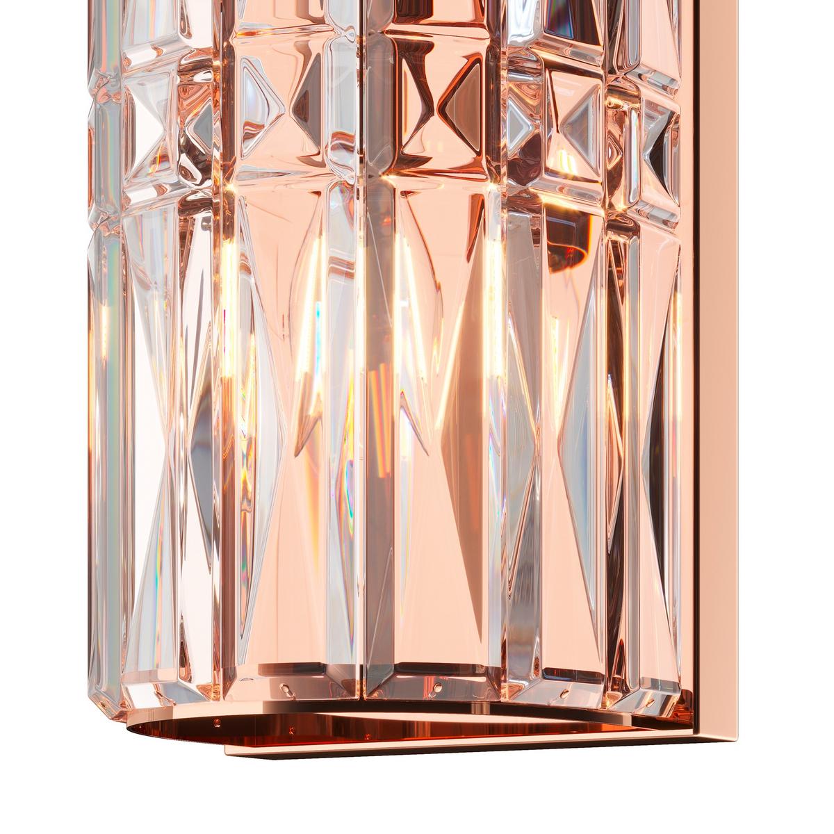 Wandleuchte Facet - Transparent/Goldfarben, Trend, Glas/Metall (13/10/75,2cm) - MAYTONI