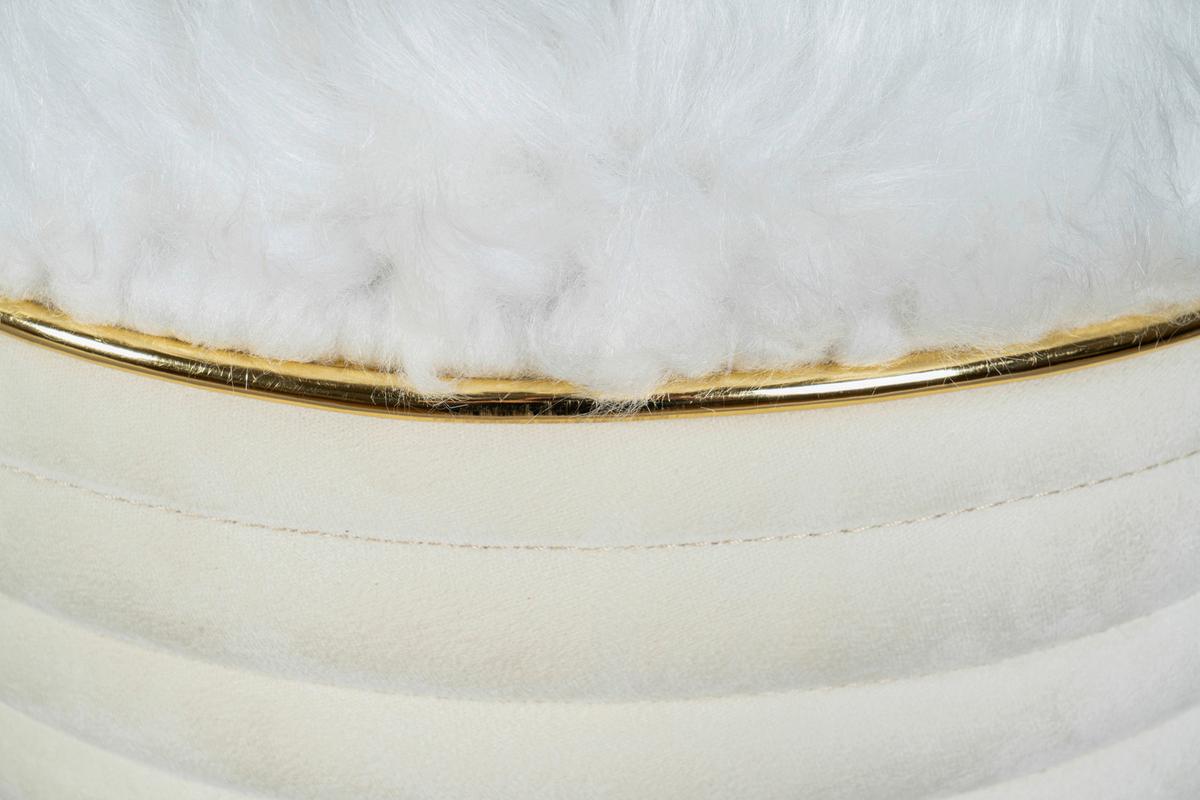 Hocker Doric 325 Beige/Goldfarben D: 42 cm - Beige/Goldfarben, Design, Textil (42/50cm) - Kayoom