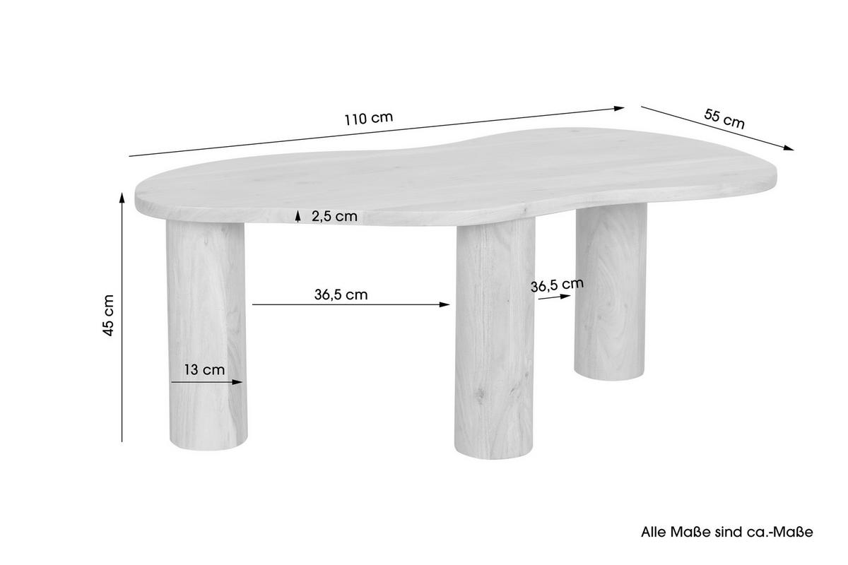 Couchtisch Ethan Naturfarben B: 110 Cm - Schwarz/Naturfarben, Design, Holz (110/45/55cm) - MID.YOU