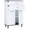 Highboard Lindas Weiß B: 60 cm - Eiche dunkel/Eichefarben, MODERN, Holzwerkstoff (60/97/28cm) - MID.YOU