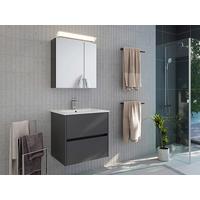 Badezimmer Limes Graphitfarben B: 60cm - Graphitfarben/Weiß, Basics, Keramik/Holzwerkstoff (60cm) - MID.YOU