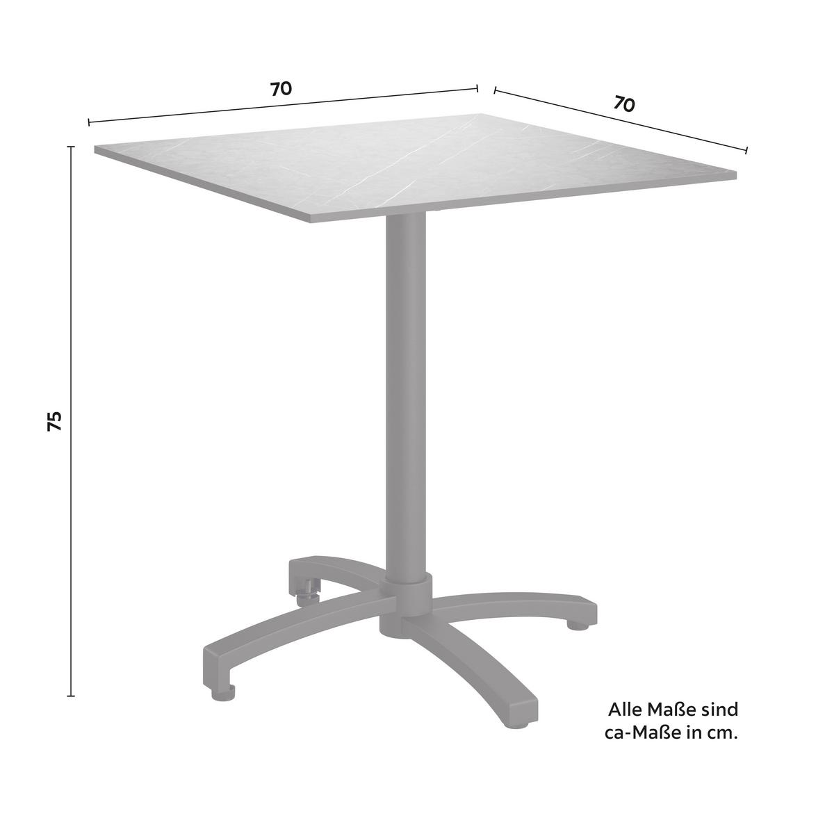 ZÁHRADNÝ STÔL HEINER - čierna/sivá, Basics, kov/plast (70/75/70cm)