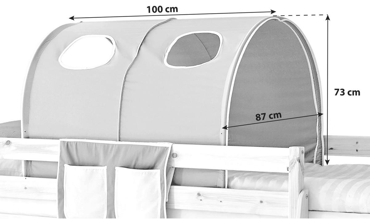 Tunel na hranie zelený/biely - biela/tmavozelená, Konventionell, kov/textil (100/73/87cm) - MID.YOU