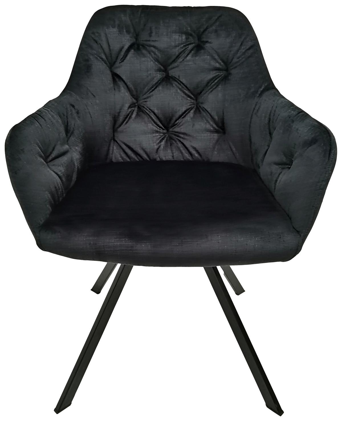 SADA STOLIČIEK S PODRÚČKAMI GEORGIA - čierna, Modern, kov/textil (57/85/62cm) - MID.YOU