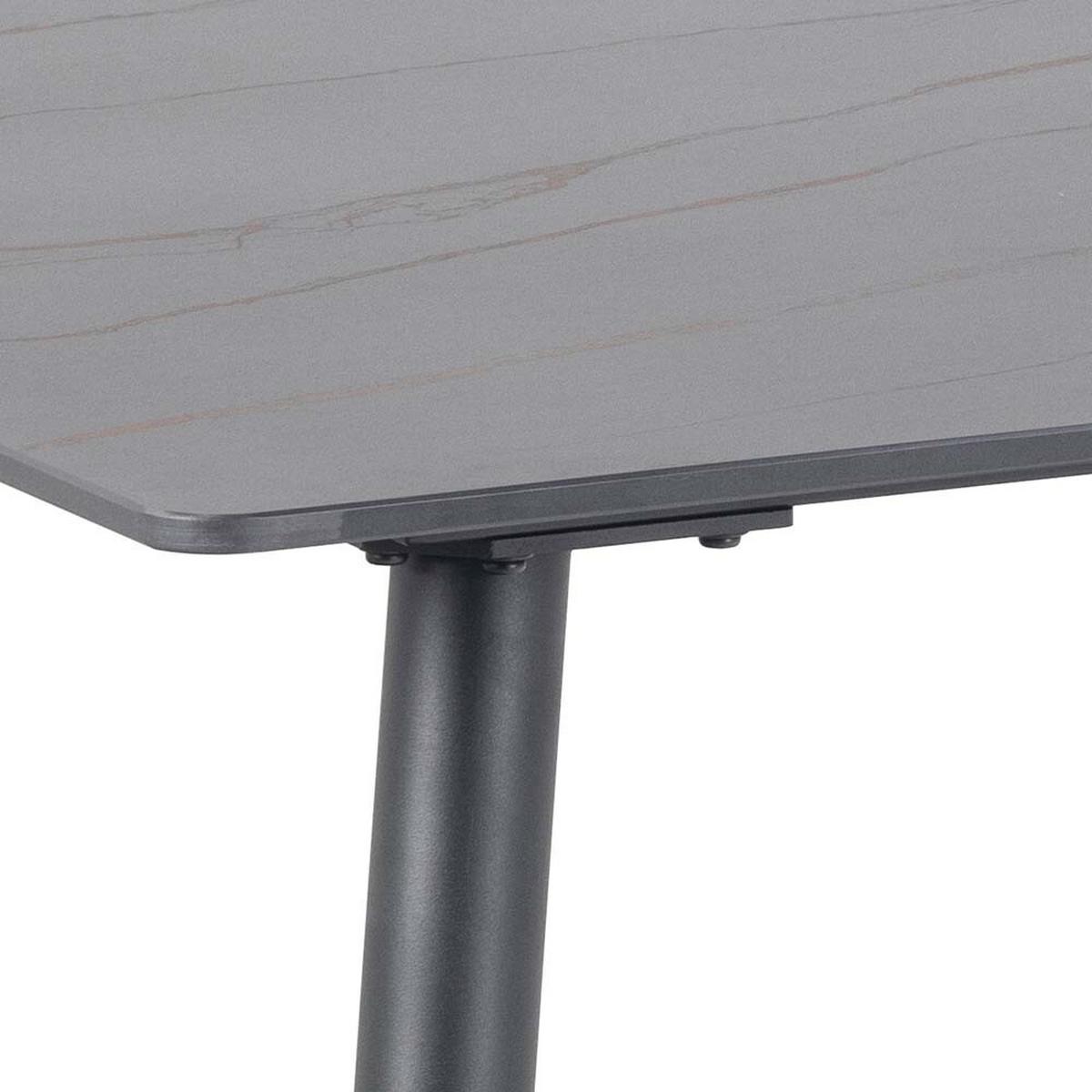 Esstisch Wicklow - Schwarz, MODERN, Keramik/Metall (140/80/75cm) - MID.YOU