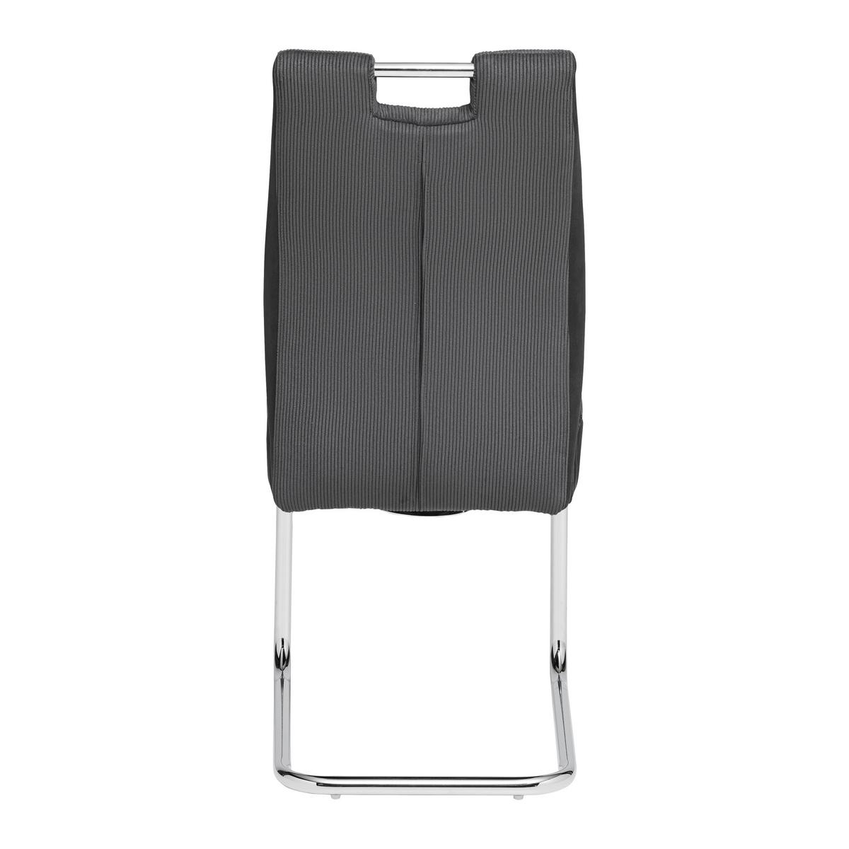 Houpací židle Lea, šedá - sivá/chrómová, Modern, kov/textil (44/97/59cm) - Mömax