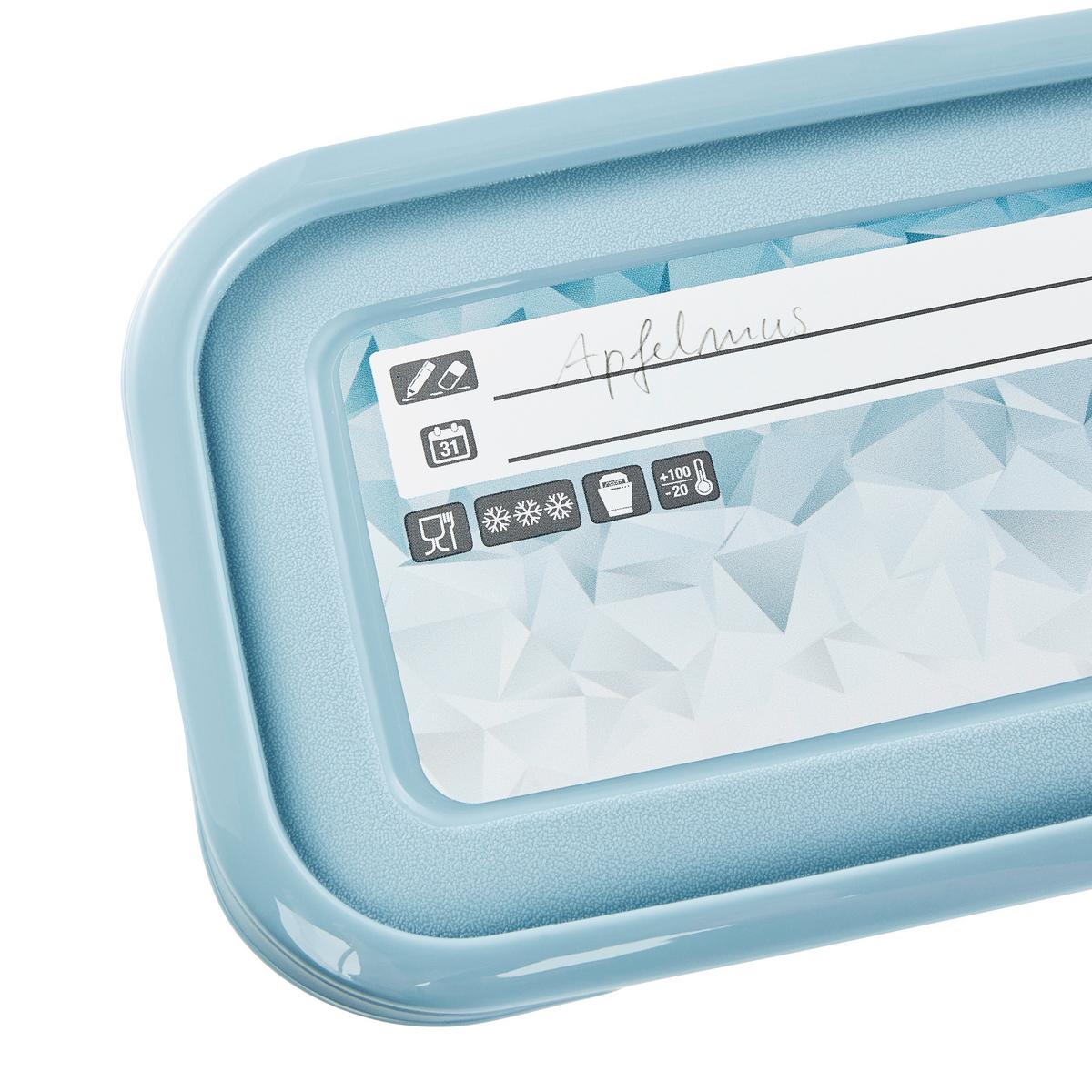 Gefrierdose 4er-Set Mia ca. 0,75 L - Blau/Weiß, KONVENTIONELL, Kunststoff (15,5/10,5/8,5cm)