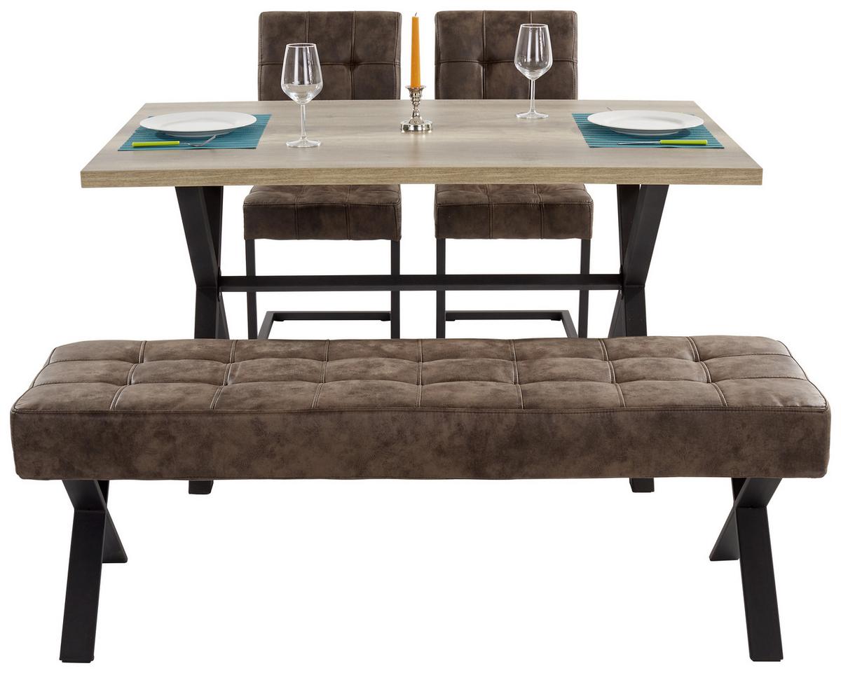 Étkezőasztal Bonny T - tölgyfa/antracit, Konventionell, faalapú anyag/fém (140/75/90cm)
