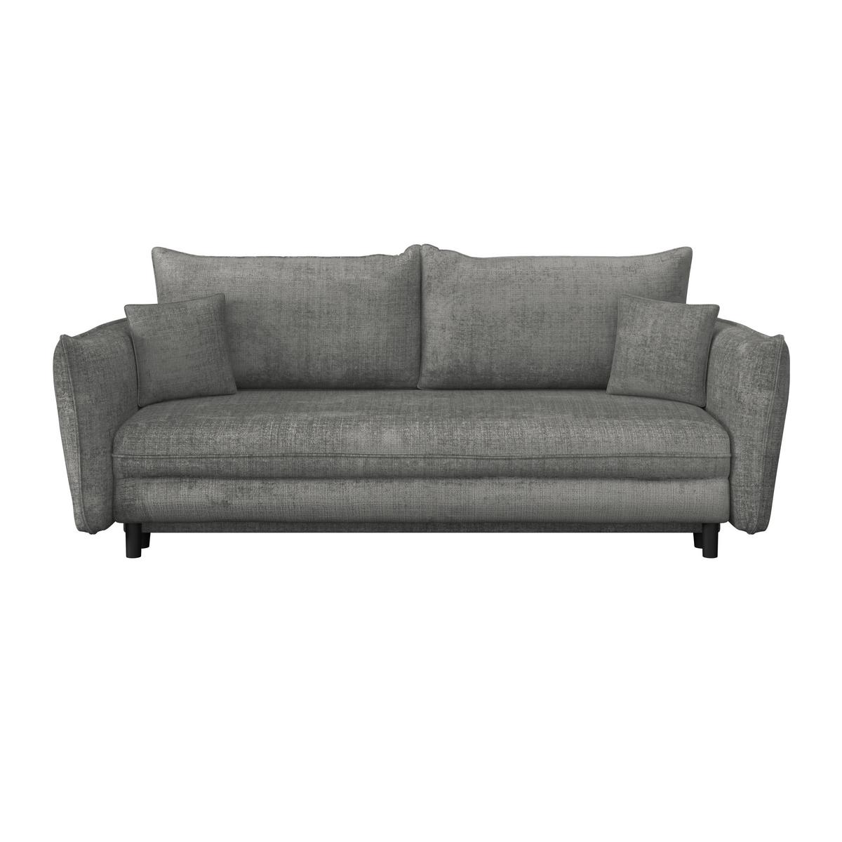 Schlafsofa Kairo Grau, Lf: ca. 190x150cm - Schwarz/Grau, ROMANTIK / LANDHAUS, Holz/Kunststoff (230/90/115cm) - James Wood