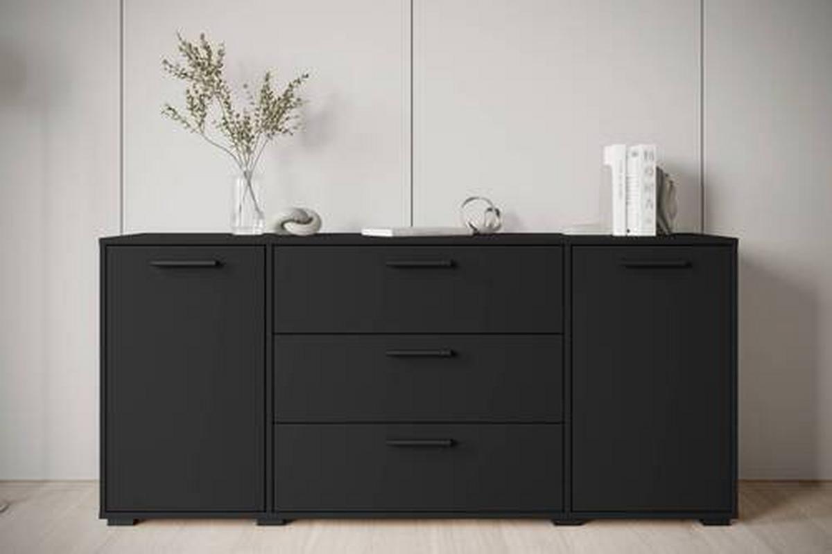 Komoda Bogota černá - černá, Basics, kompozitní dřevo/plast (150/68/40cm) - MID.YOU
