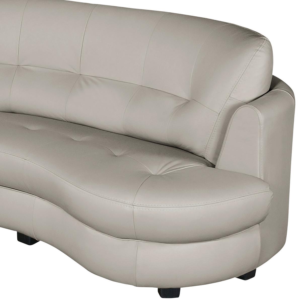 Ecksofa Bretania Hellgrau, S: 113x300 cm - Hellgrau/Schwarz, Design, Leder/Textil (113/300cm) - Livetastic