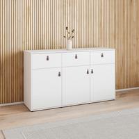 Komoda MICK - bílá/černá, Moderní, textil/plast (138/80/40cm) - Bessagi Home