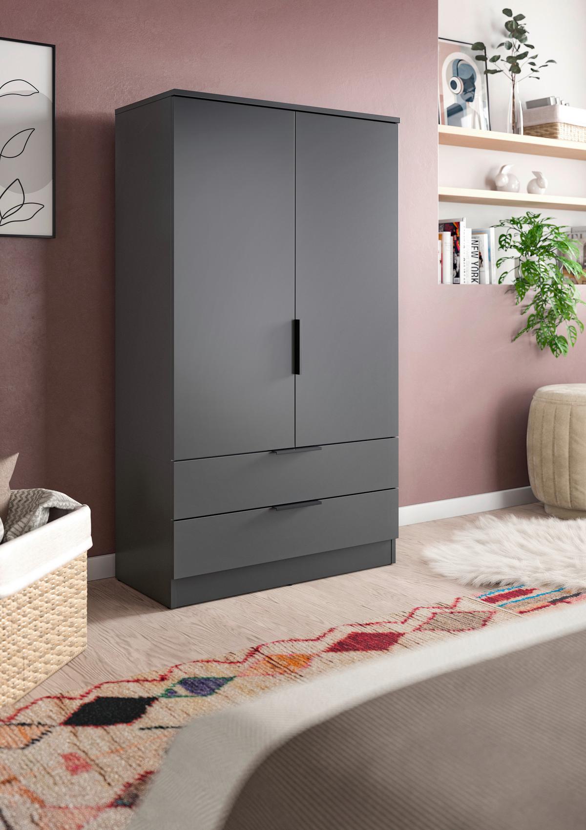 DREHTÜRENSCHRANK Kopenhagen Anthrazit B: 80cm - Anthrazit, MODERN, Holzwerkstoff (80/140/37cm) - Livetastic