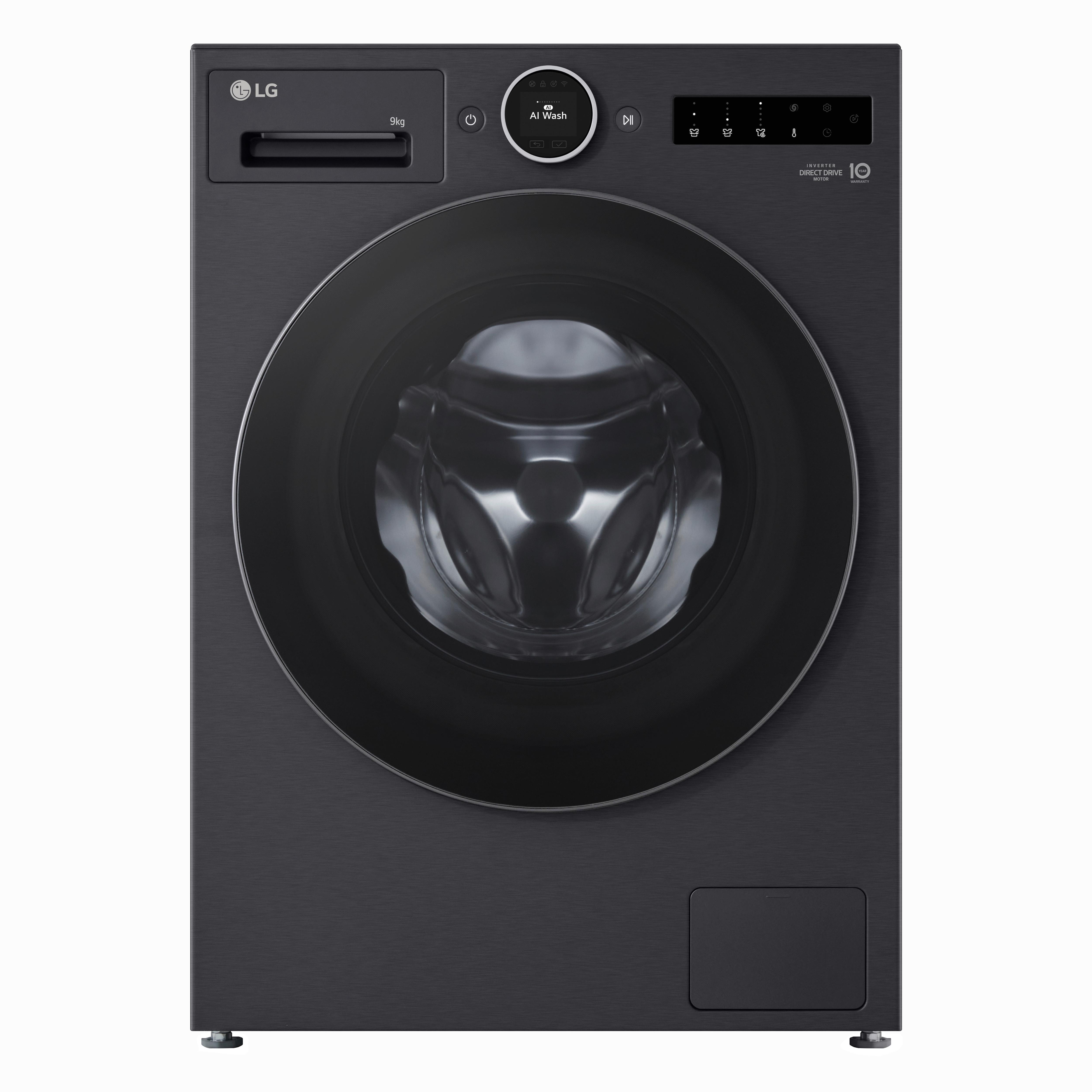 Waschmaschine F4WX9092B Füllmenge ca. 9 kg, Aquastop - Schwarz, Basics, Metall (60/89/56,5cm) - LG