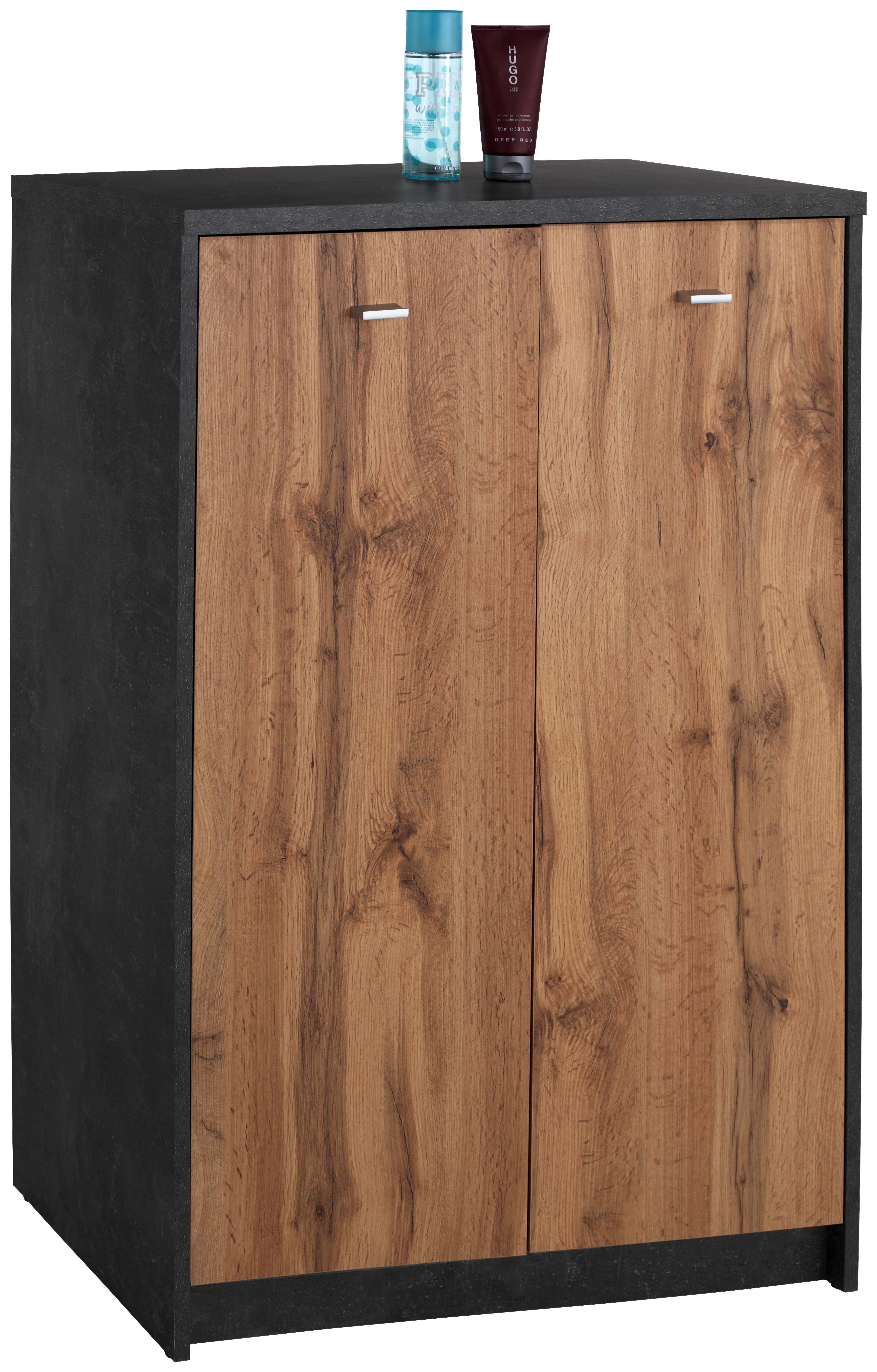 Kommode B 74cm 4-You, Beton Optik/Wotan Eiche Dekor - Eichefarben/Grau, MODERN, Holzwerkstoff (74/111.4/34,6cm)