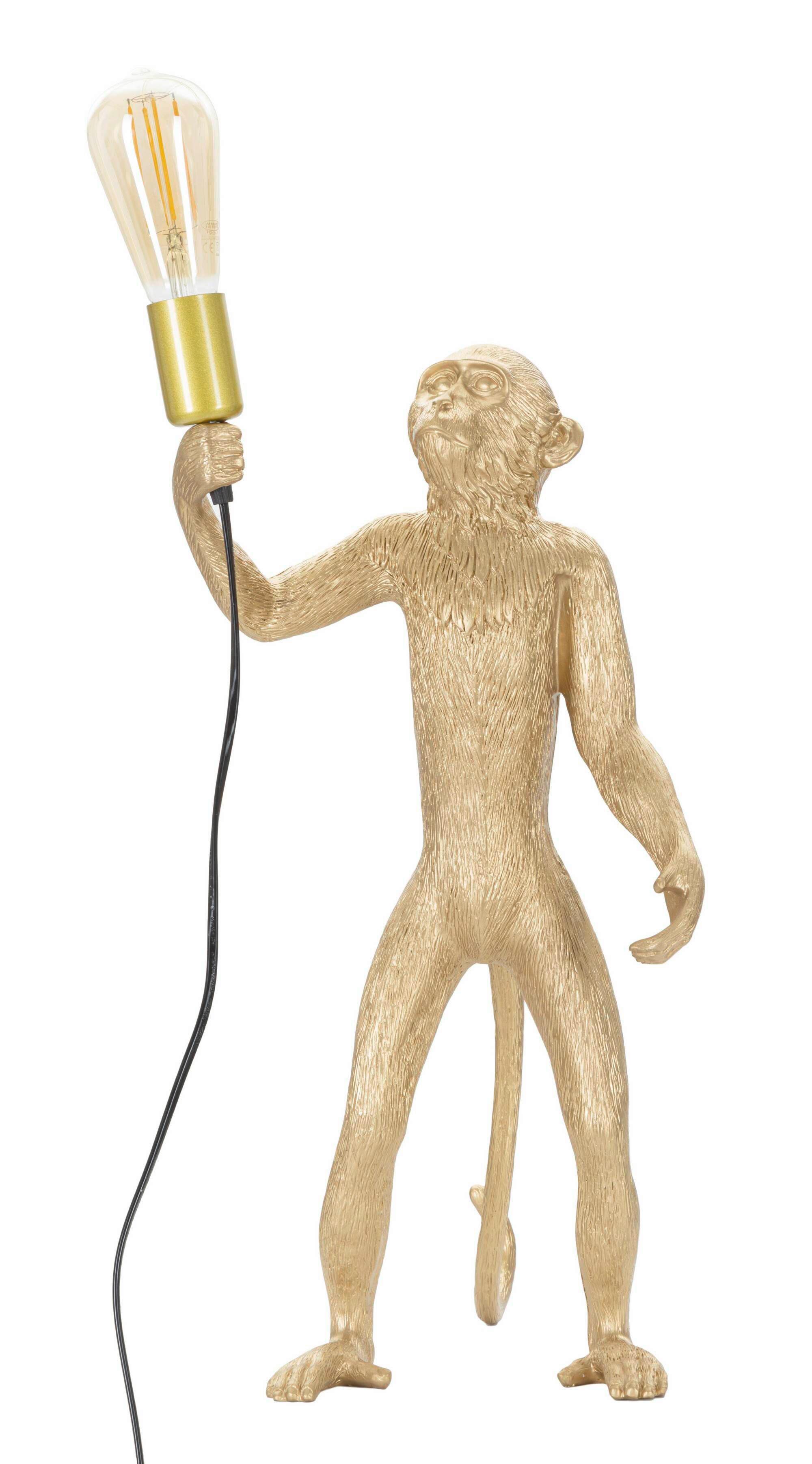 Tischleuchte Monkey Gold Goldfarben B: 20 cm - Goldfarben, Basics, Kunststoff (20/64/20cm)