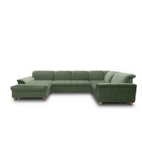 Wohnlandschaft Franzi Kopfteil verstellbar Grün - Eichefarben/Grün, KONVENTIONELL, Textil (170/352/214cm) - MID.YOU