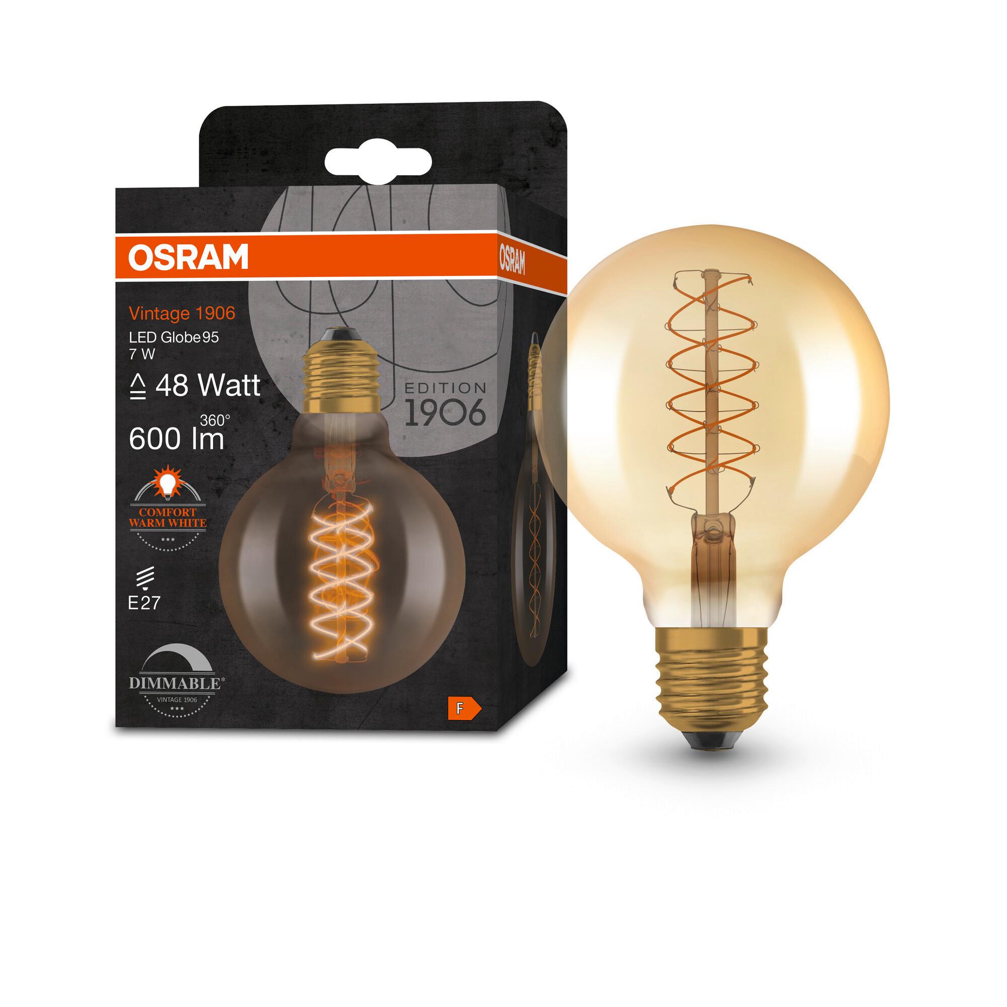 LED-Leuchtmittel Vintage 1906 Led Dim48 7w/2200 - Goldfarben, Basics, Glas (9,5/13,8cm) - Ledvance