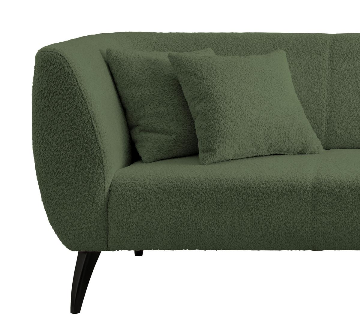 Ecksofa Colori Dunkelgrün S: 264/160 Cm - Dunkelgrün/Schwarz, MODERN, Holz/Textil (264/160cm) - MID.YOU