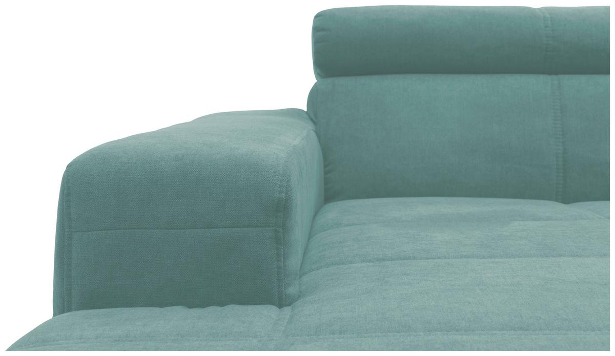 Gepolsterte mintfarbene Wohnlandschaft mit Armlehne