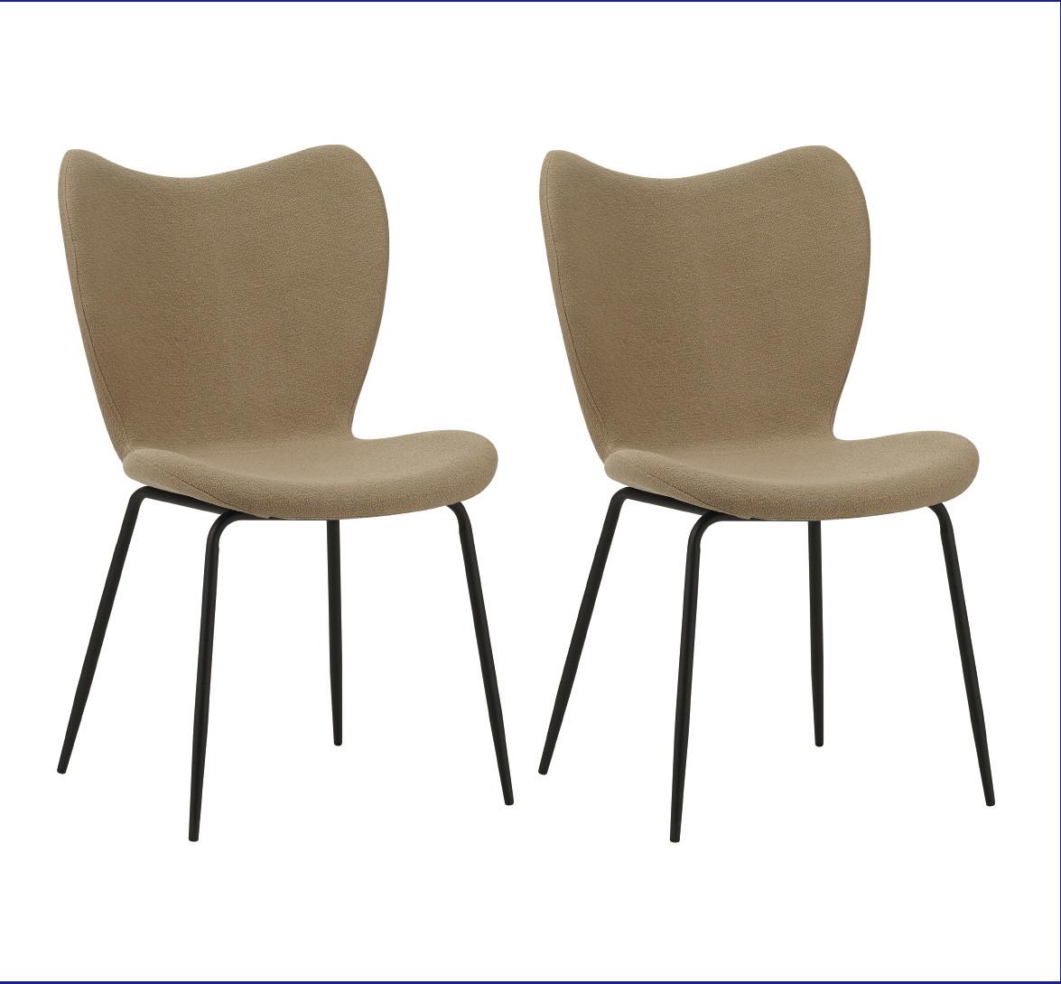 Stuhl-Set Caen Taupe B: 50 cm - Taupe/Schwarz, MODERN, Textil/Metall (50/88,5/42cm) - MID.YOU