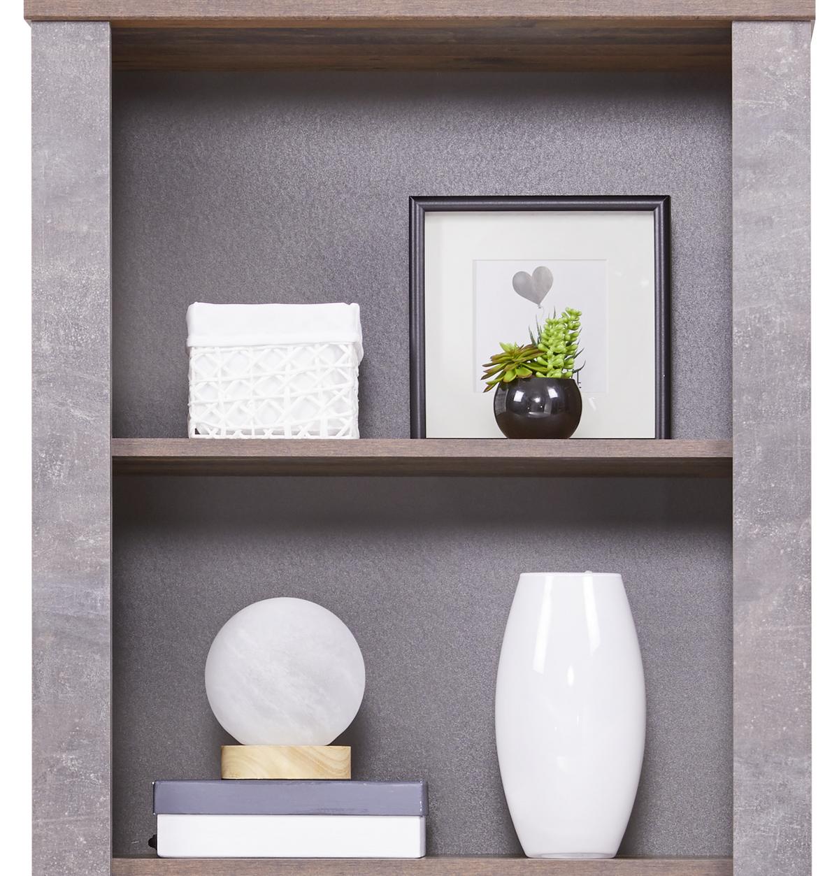 REGÁL ONTARIO - barvy dubu/černá, Trend, kompozitní dřevo/plast (71,4/200/41,5cm) - Ondega