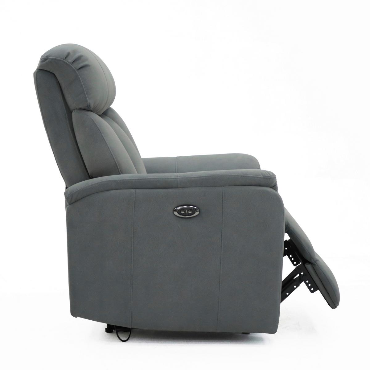 Fernsehsessel Laurel mit Relaxfunktion Dunkelgrau - Dunkelgrau, Basics, Textil/Metall (88/106/90cm) - P & B