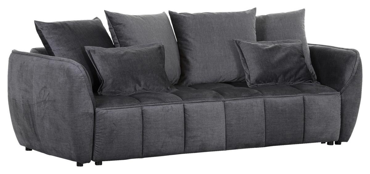 2-sitzer-sofa Mit Schlaffunktion Meyford B:250cm - Dunkelgrau/Schwarz, KONVENTIONELL, Textil (250/70/118cm) - MID.YOU