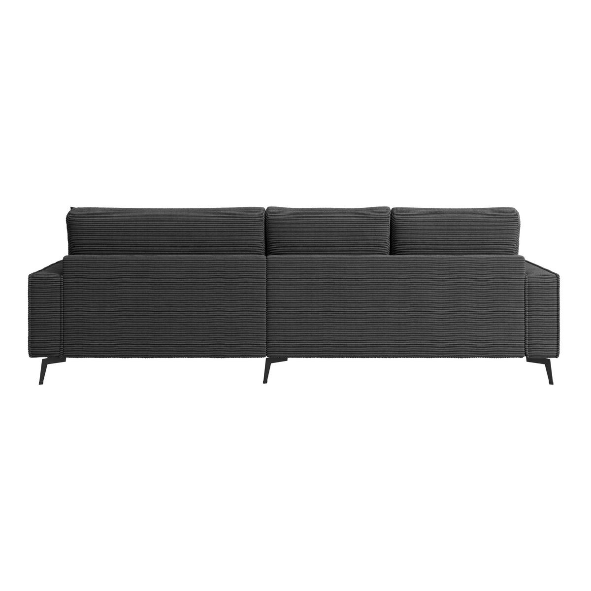 Ecksofa Zero-3s.rec - Schwarz, Trend, Textil (286/173cm)