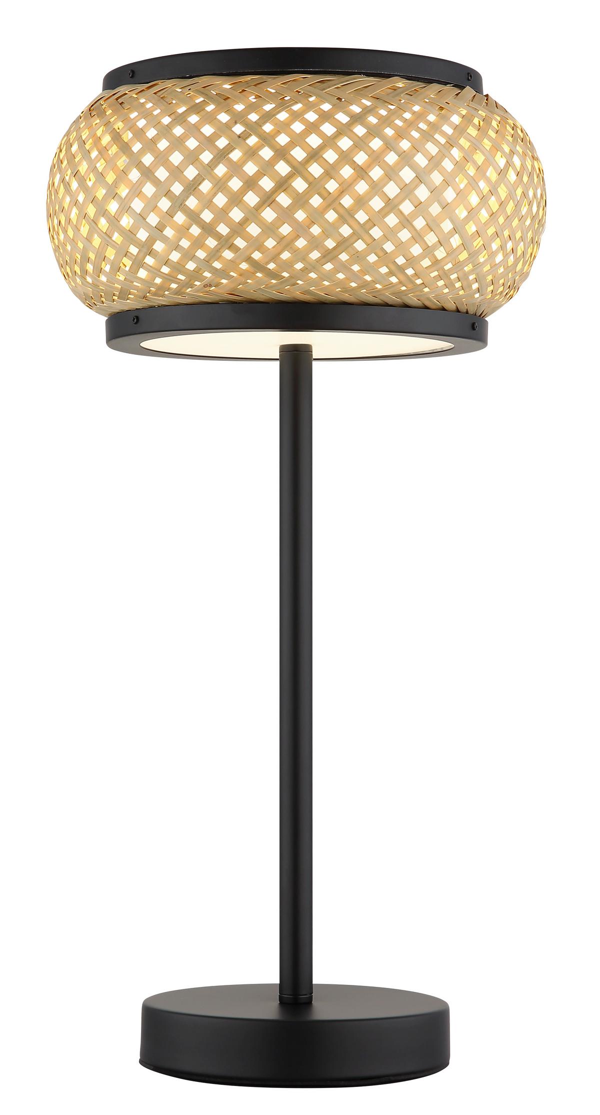 Led-tischleuchte Memory-Funktion - Schwarz/Naturfarben, Design, Holz/Kunststoff (22/46,1cm) - Globo