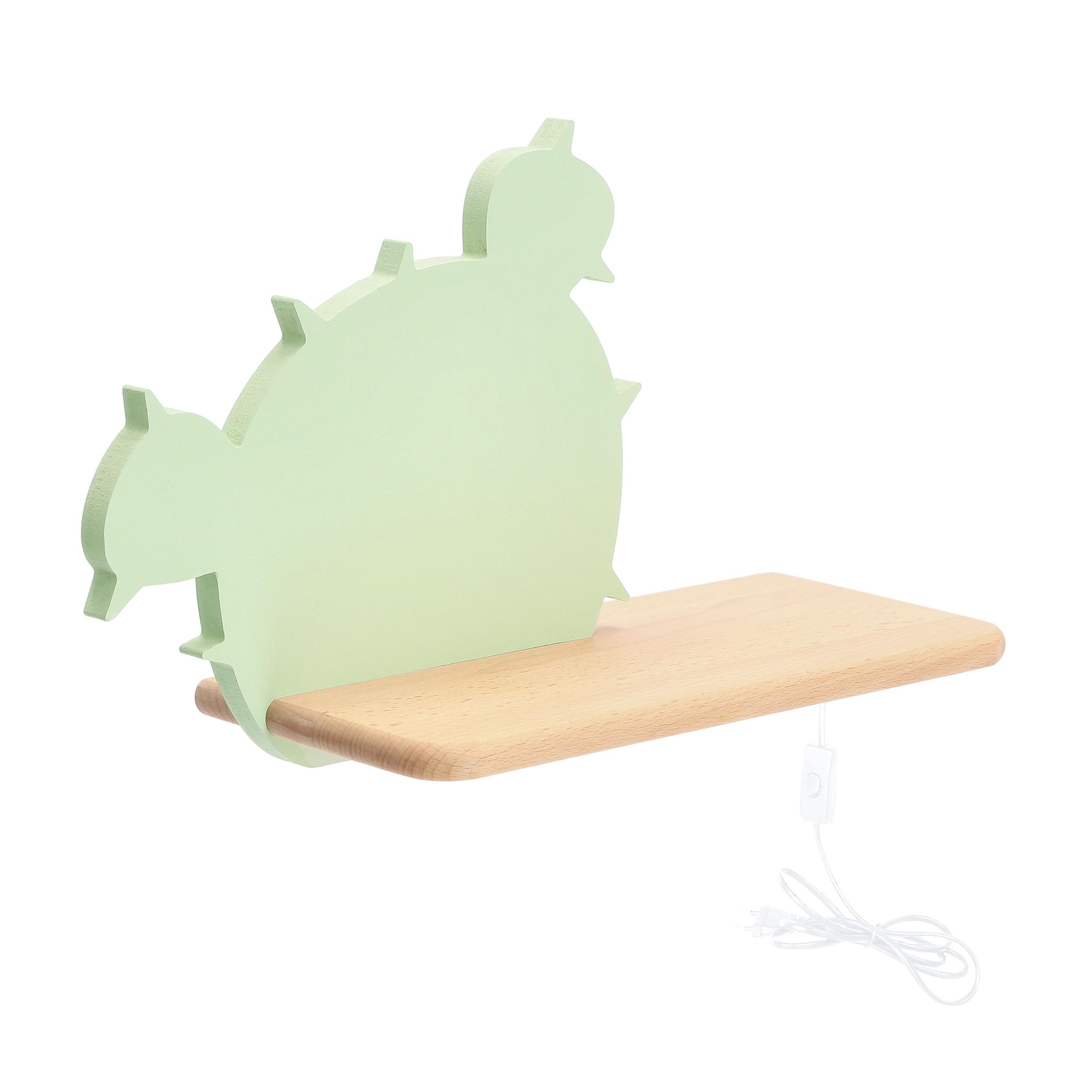 KINDERWANDLEUCHTE 21-01016 CACTUS 3 - Grün, Basics, Holz/Holzwerkstoff (33.5/12/20.5cm)
