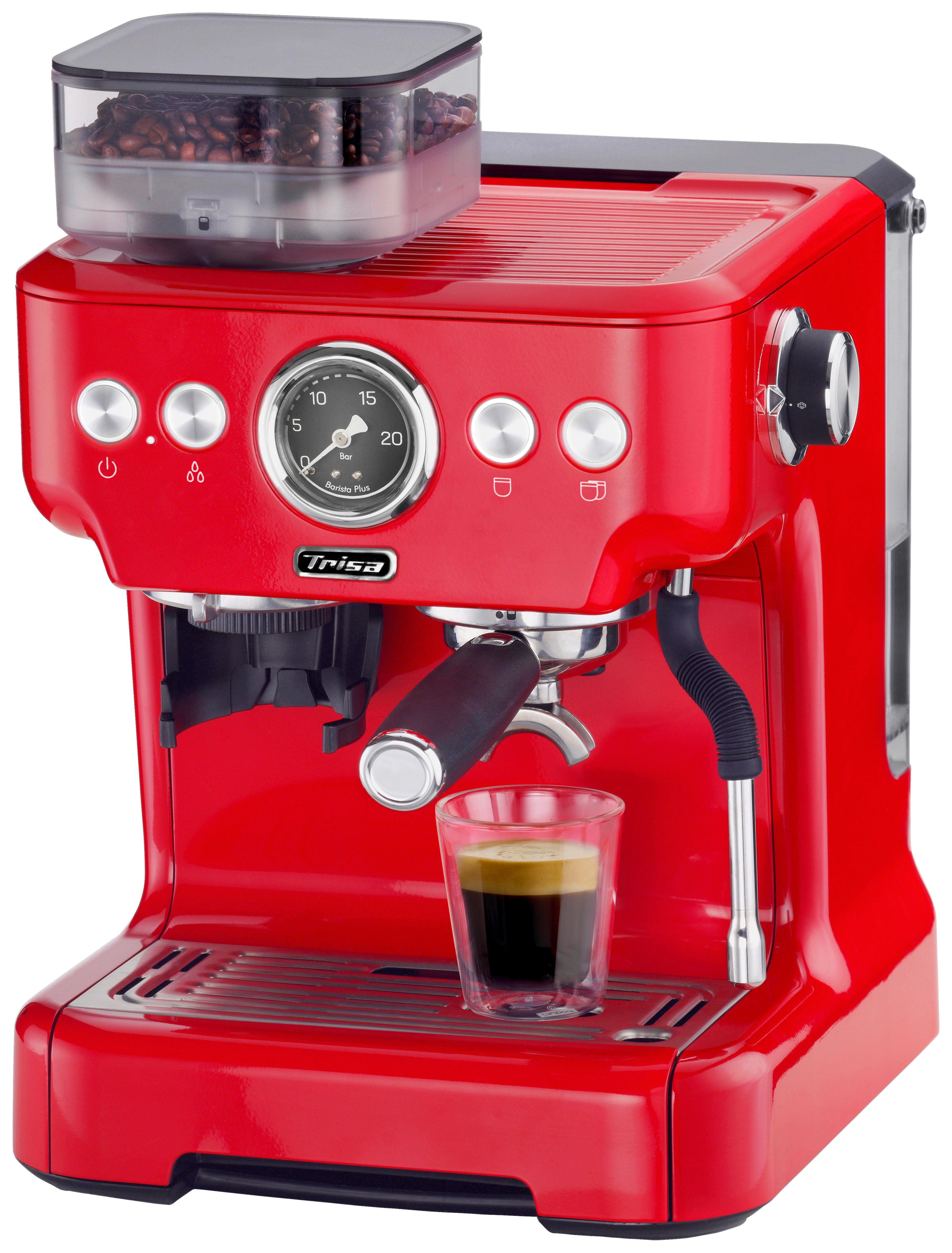 Espressomaschine Barista Plus 20 Bar 2,7 L Für 2 Tassen - Rot, Basics, Metall (32,5/41/28cm) - Trisa Electronics
