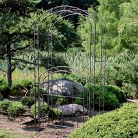 Rosenbogen mit Tür Metall Mayon BxHxT 115x215x43 cm - Rostfarben, MODERN, Metall (115/215/43cm)