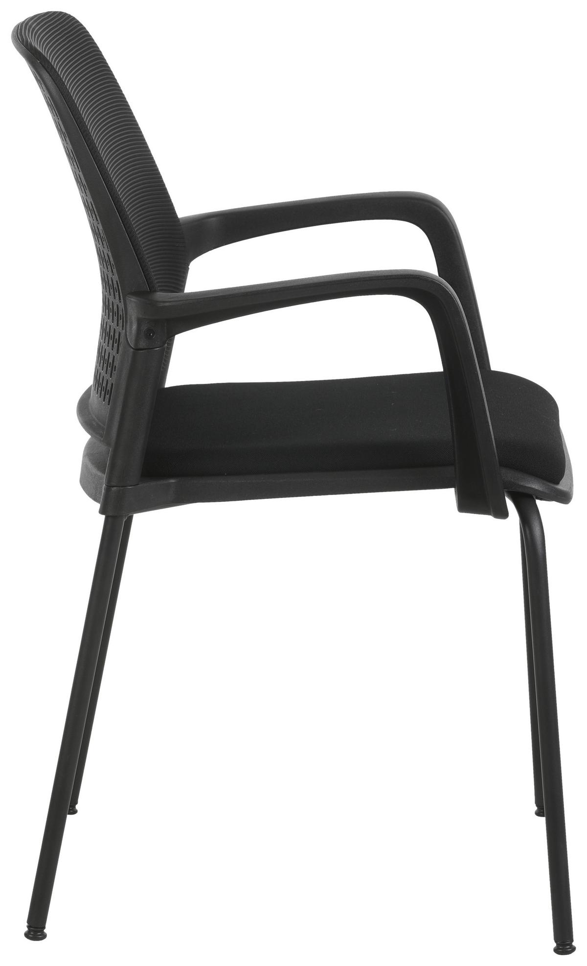 Konferenční židle PISA - černá, Moderní, kov/textil (60/85/55cm)