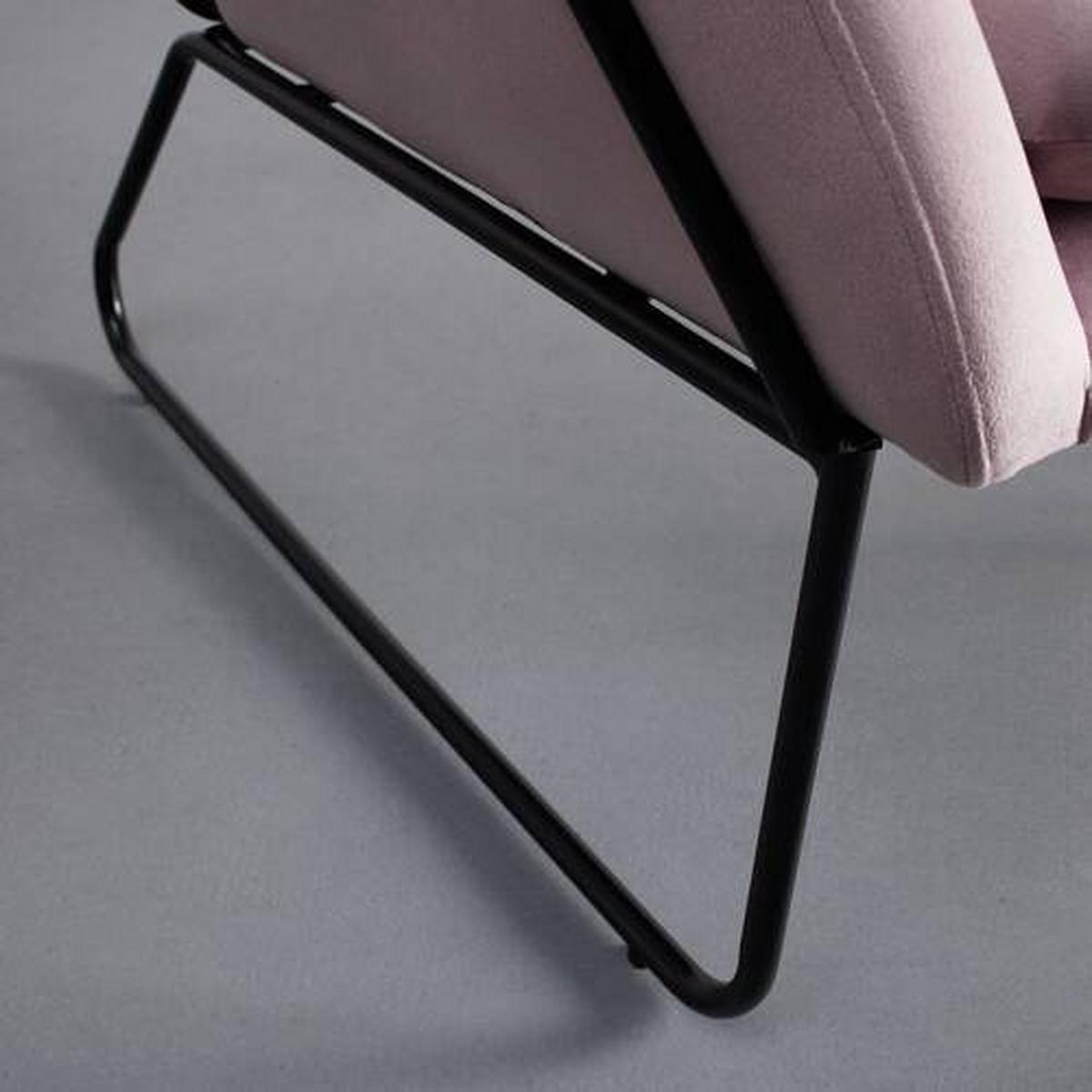 Čalouněné křeslo KEZIA, růžové - růžová/černá, Moderní, kov/textil (71/84cm) - Bessagi Home