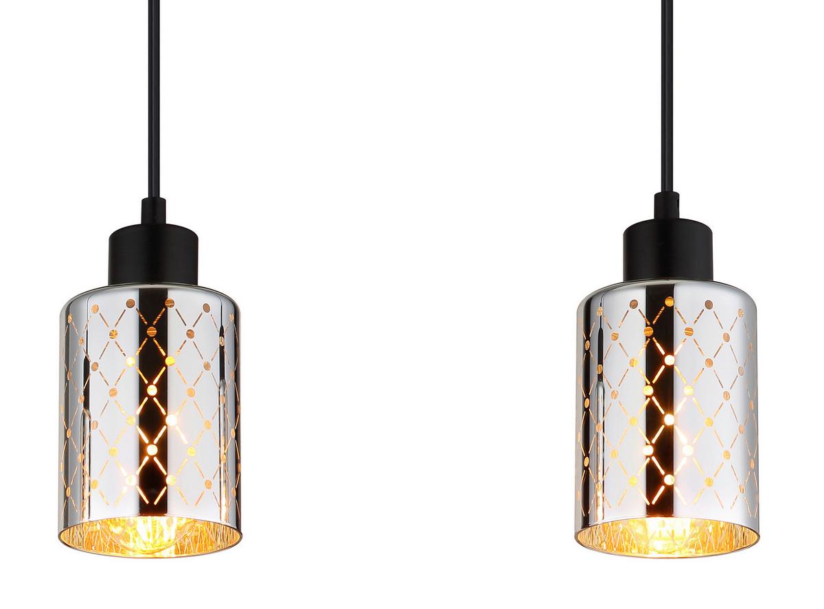 HÄNGELEUCHTE Exkl. 3xE27 40W - Klar/Chromfarben, Basics, Glas/Kunststoff (59/9/120cm) - Globo