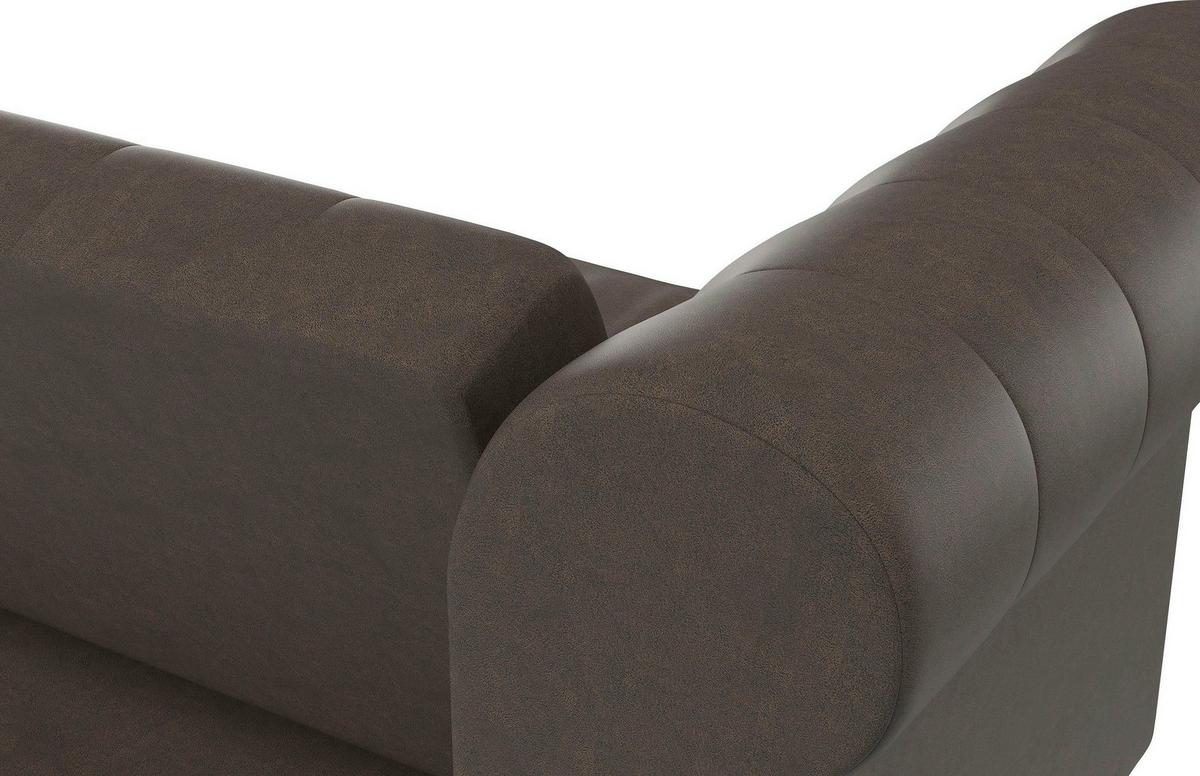 Schlafsofa Firenze Dunkelbraun,mit Schlaffunktion - Dunkelbraun/Schwarz, Basics, Textil (236/83/87cm) - Livetastic