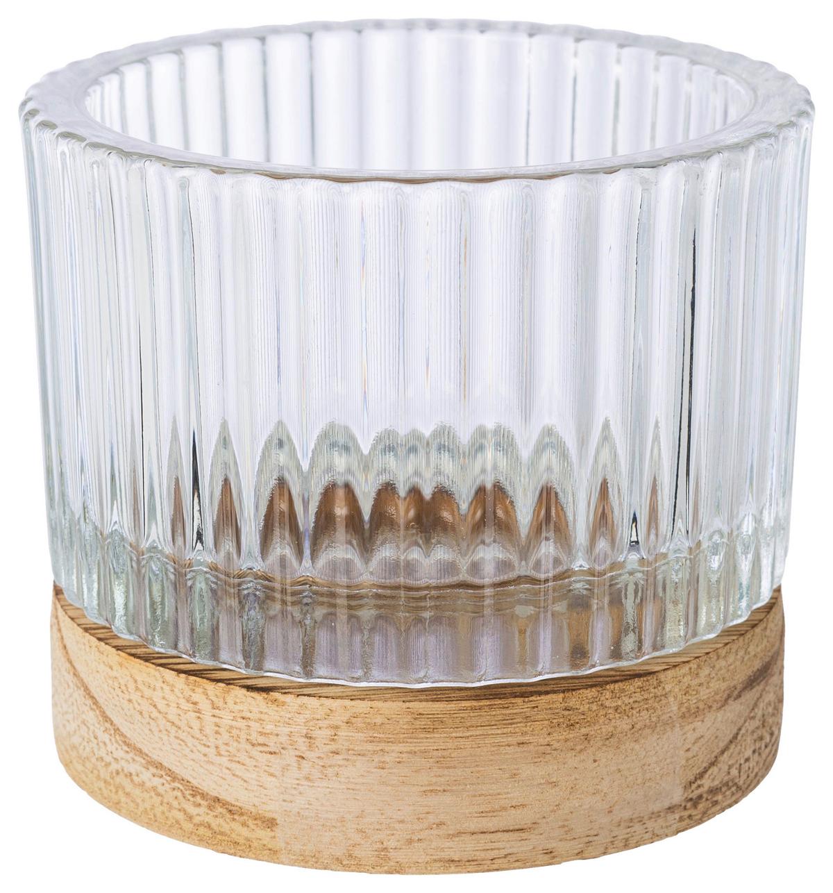 SVIETNIK MAJA II - hnedá/číra, Basics, sklo (8,5/13cm) - Modern Living