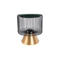 Beistelltisch Malibu Grün/Goldfarben/Schwarz - Goldfarben/Schwarz, Basics, Stein/Metall (51/56,5/51cm) - Kayoom