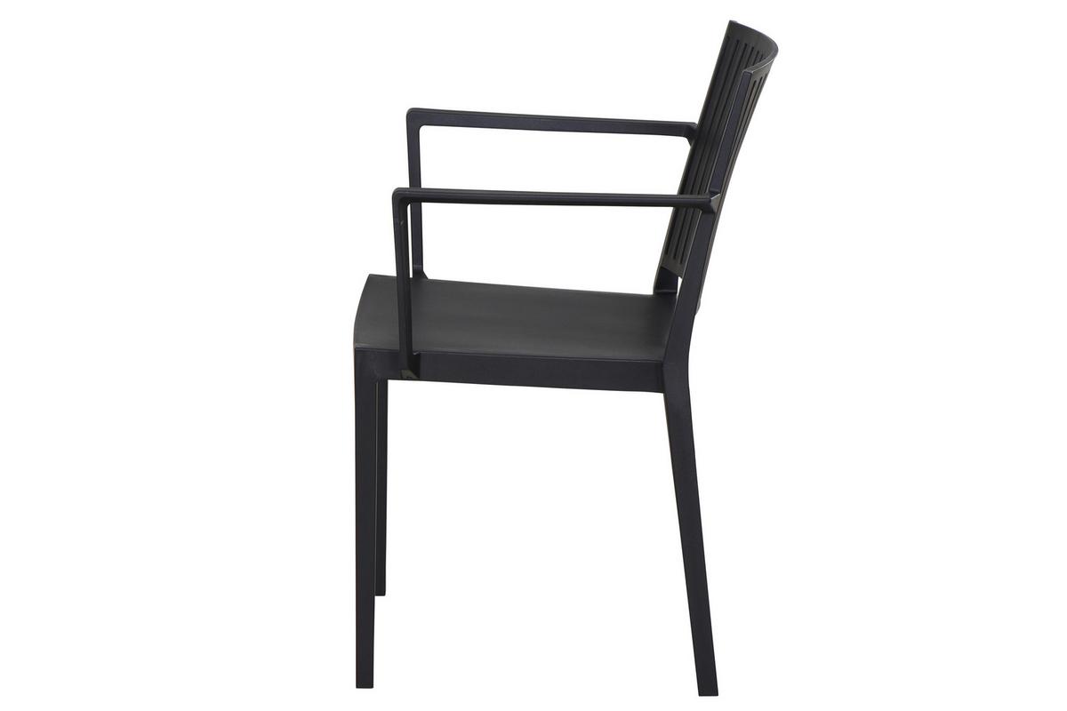 Gartengarnitur T20179 - Anthrazit, Basics, Holzwerkstoff/Kunststoff (80/80/80cm) - Siena Garden