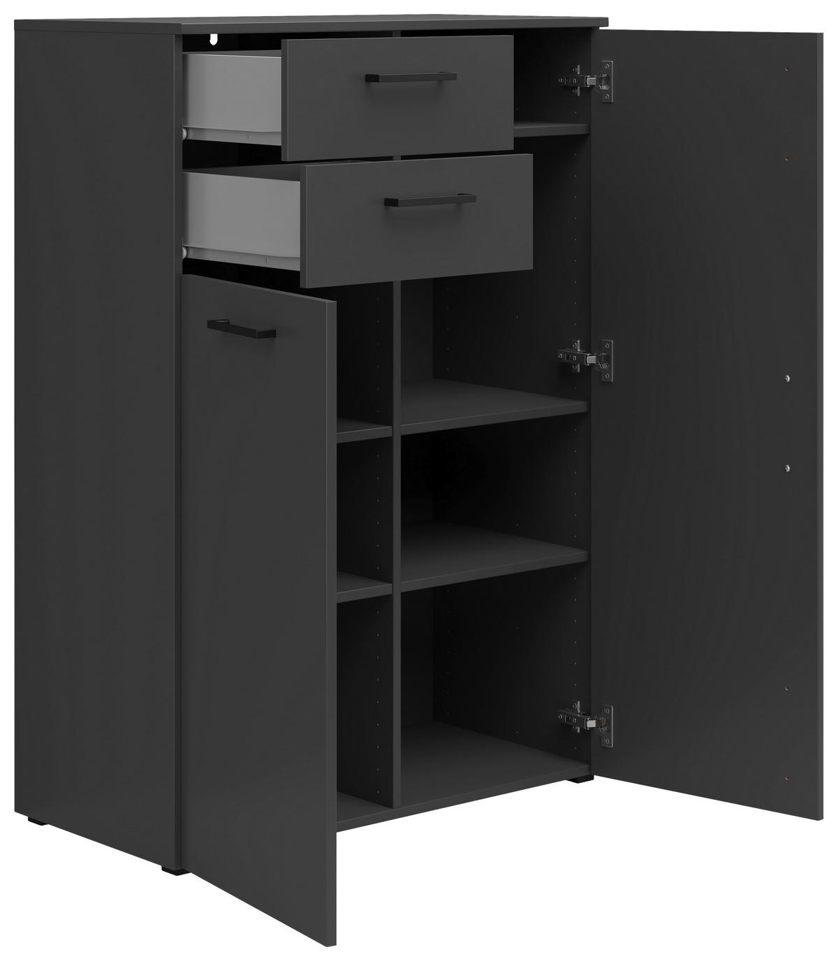 Komoda MULTISTAURAUM, š: 80 cm - černá/barvy grafitu, Moderní, kompozitní dřevo/plast (80/115/40cm)
