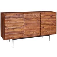 Sideboard 150 cm Sheesham, Sheeshamfarben - Sheeshamfarben/Schwarz, Design, Holz (150/81/41cm) - MID.YOU