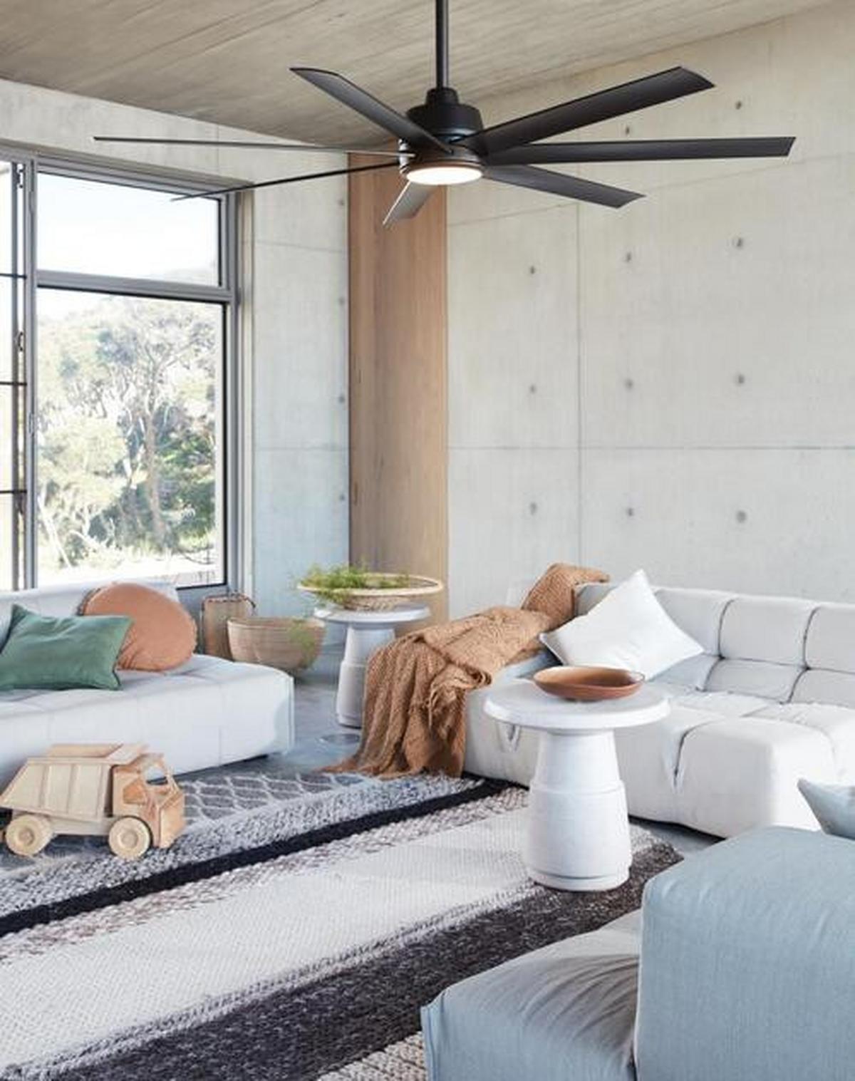 Deckenventilator Lucci Air Schwarz 7 Flügel, Led-Leuchte - Schwarz, Design, Kunststoff/Metall (142/27cm)