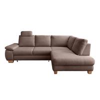 Eckschlafsofa Positano Graubraun S: 261x206 cm - Wildeiche/Graubraun, MODERN, Textil (261/206cm) - Livetastic