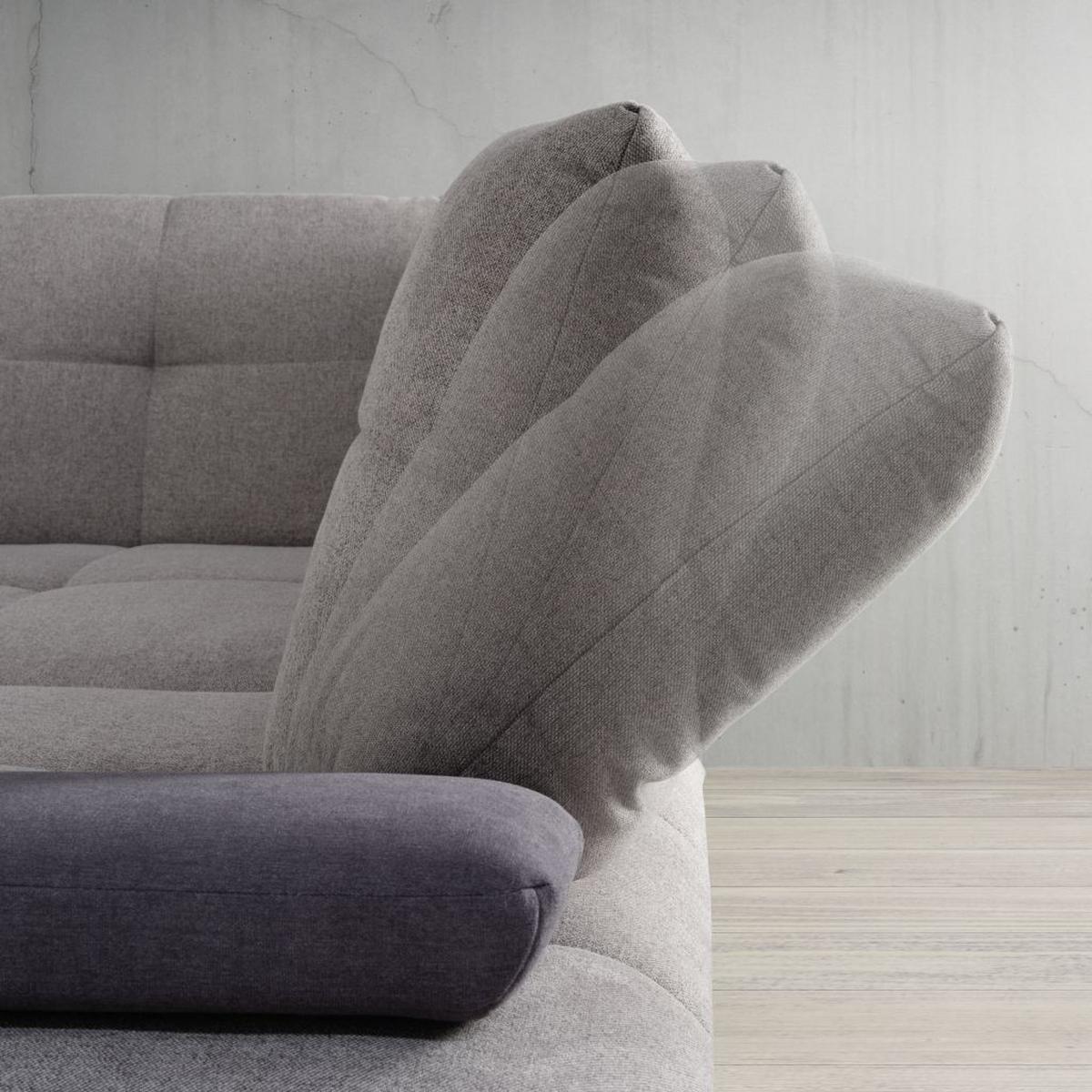 TRENDY, pravá, antracitová, s 3 bedrovými vankúšmi - čierna/antracitová, Modern, kov/kompozitné drevo (310/250cm) - Premium Living