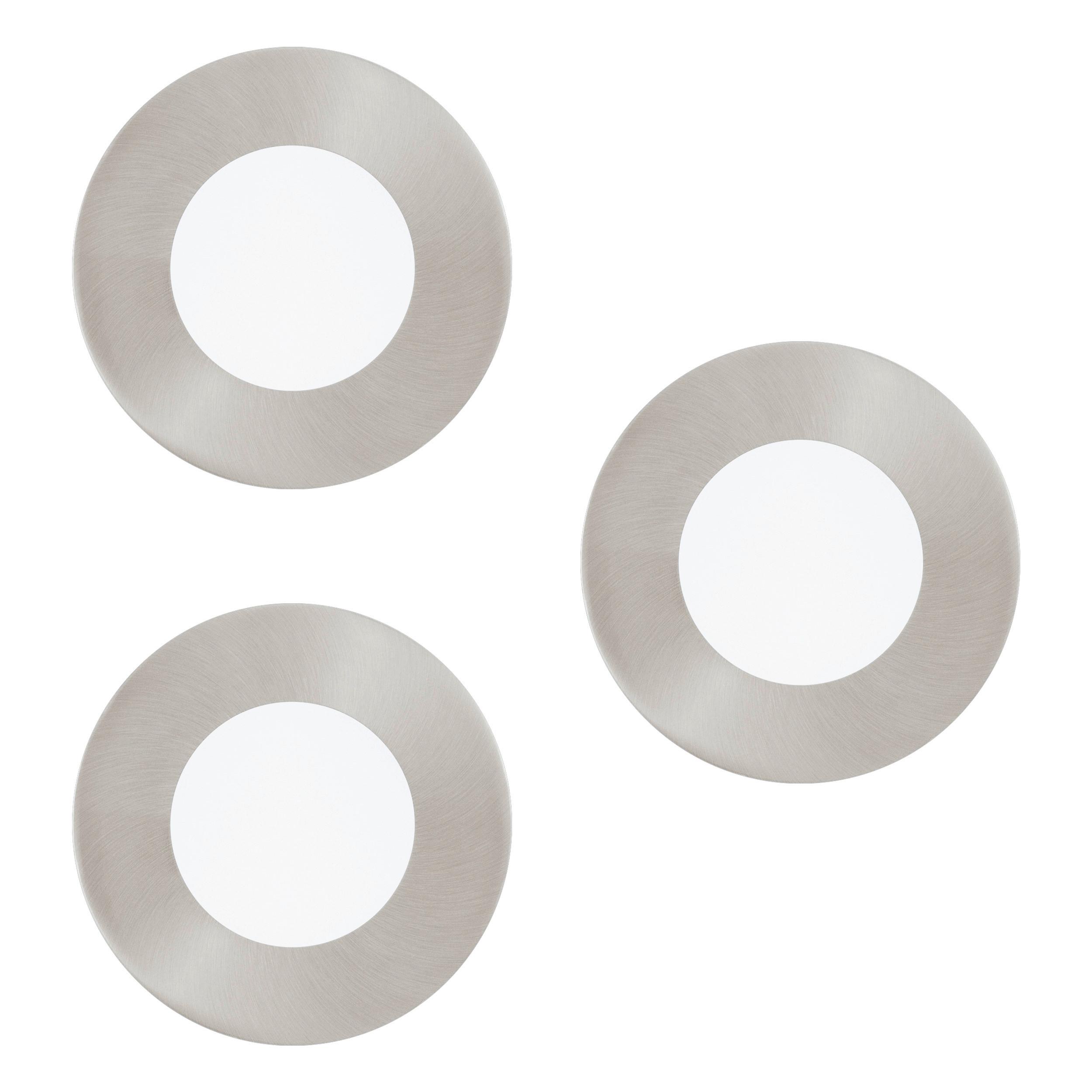 Led-spot Set Fueva Connect Mit Farbwechsler Ø 8,5 Cm, 3--Teilig. - Weiß/Nickelfarben, KONVENTIONELL, Kunststoff/Metall (8,5/3cm) - Eglo