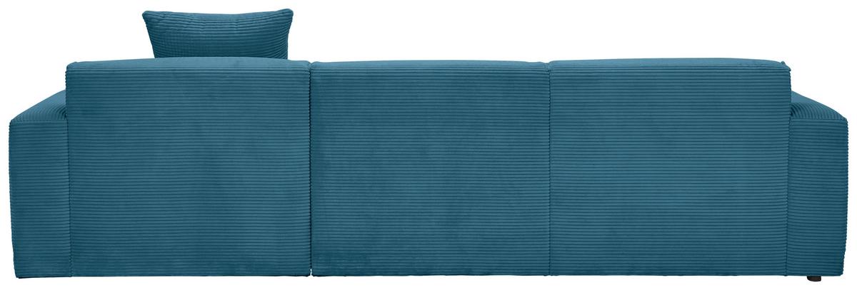 Ecksofa mit Zierkissen Pearl Hellblau 303x196 cm - Schwarz/Hellblau, Design, Textil (303/196cm) - Livetastic